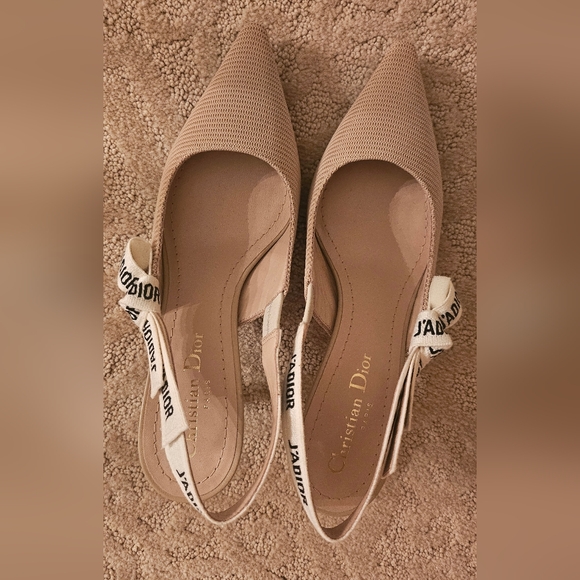 Dior slingback pump (nude technical fabric) - Picture 2 of 4